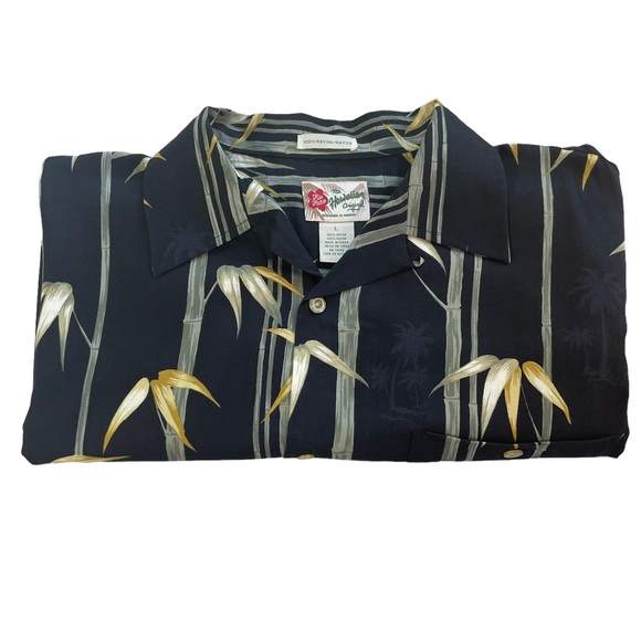 Hilo Hattie Vintage 80's 100% Rayon Short Sleeve Button Down Aloha Shirt Large - Picture 1 of 10